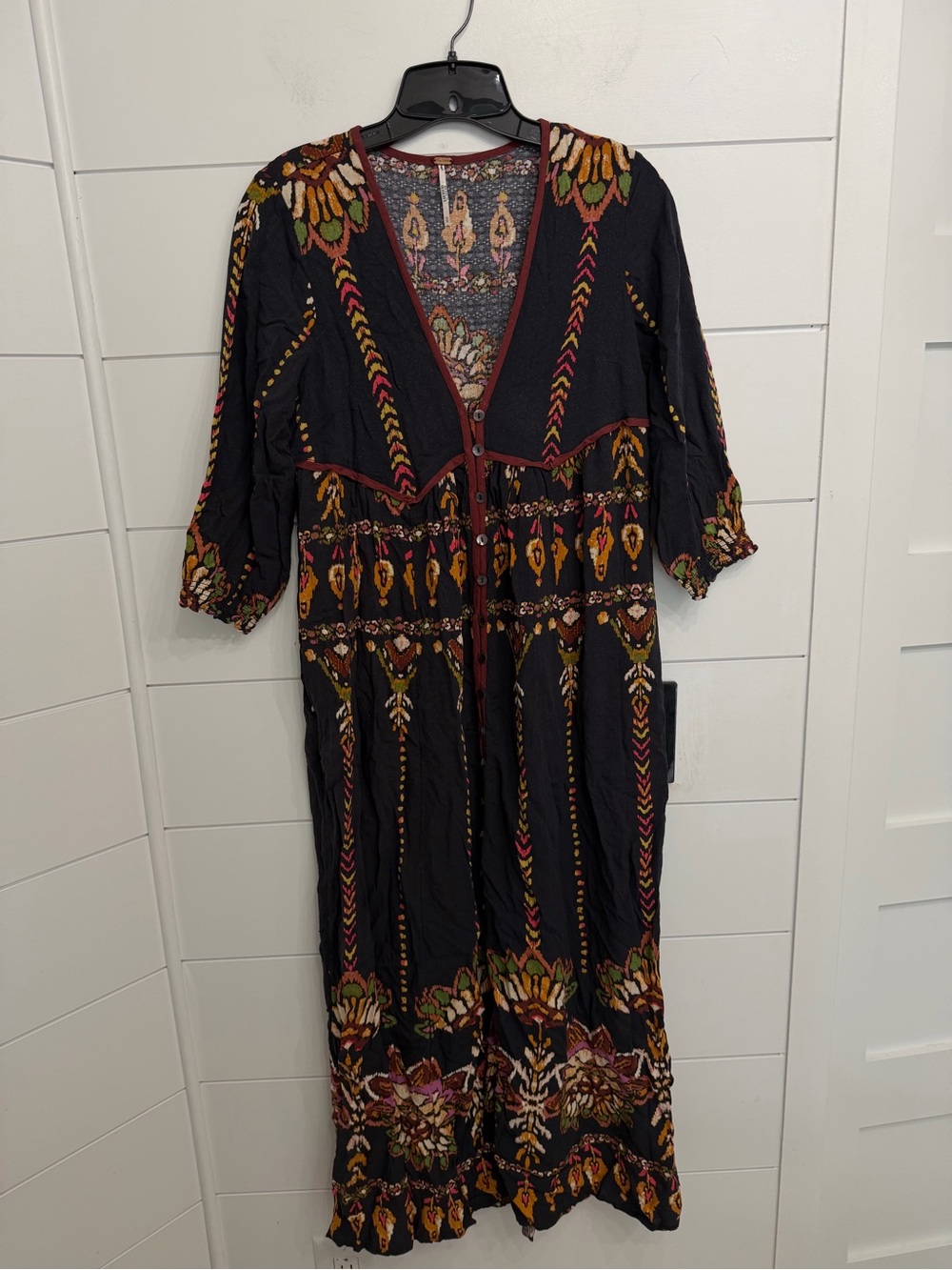 Free People Moody Combo Foley Long Sleeve Maxi Dress Size XS 36812 - Picture 6 of 16